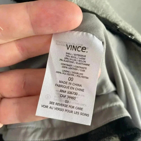 202 Vince Leather and Wool Boucle Jacket - Picture 5 of 8